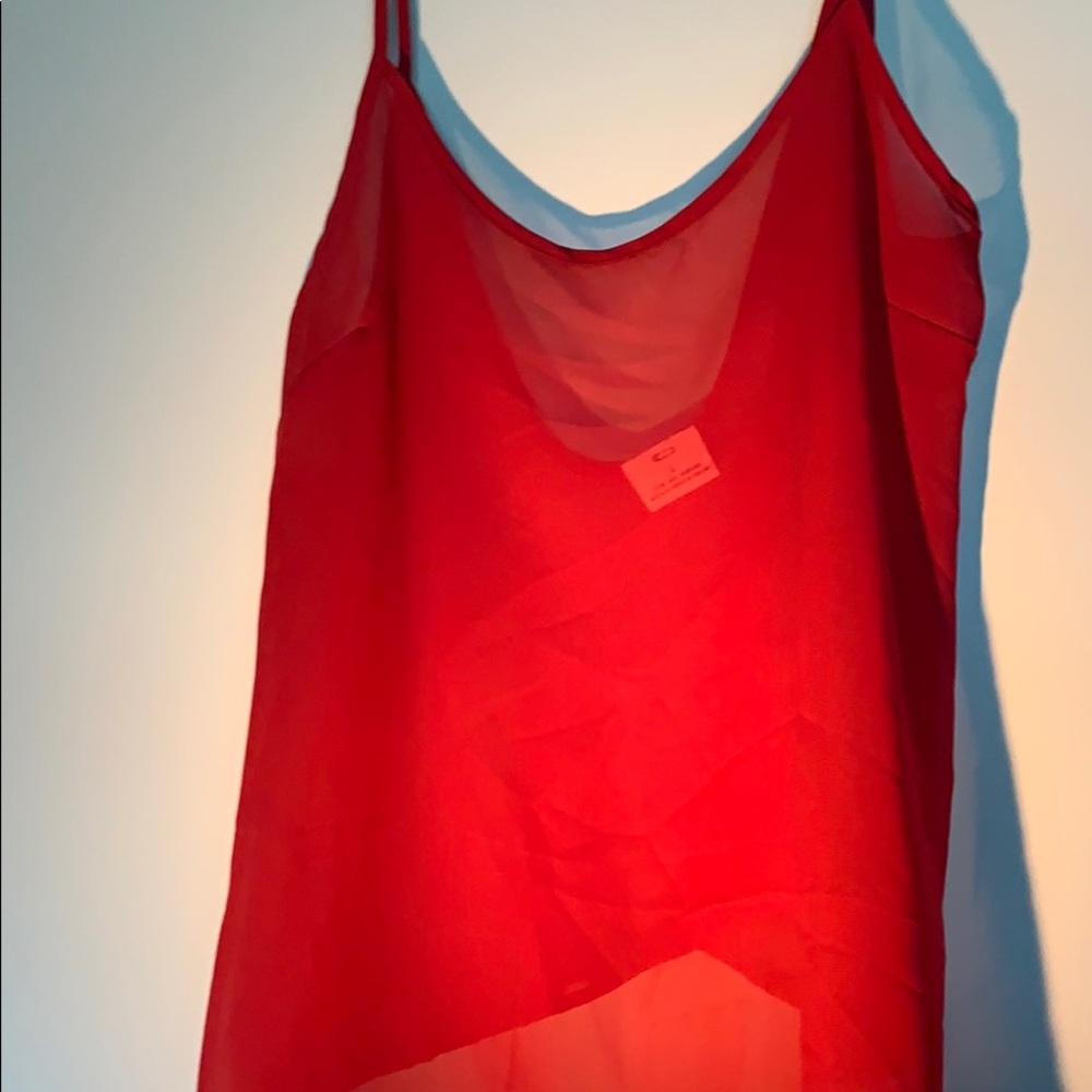 Pins and needles Red sheer top